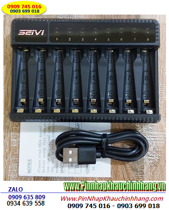 SEIVI A-WG0120A Máy sạc 8 Pin SEIVI A-WG0120A cổng sạc USB (8 khe-sạc mỗi lần từ 1 đến 8 pin AA, AAA NiMh) /Bảo hành 03 tháng 